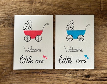 Birth card handlettering | handwritten | DIN A6
