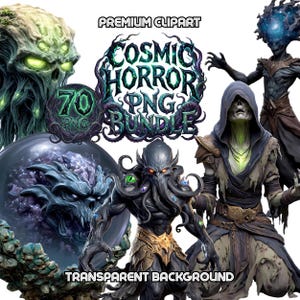 Cosmic Horror TTRPG Monster Pack, Eldritch Fantasy Creatures PNG, Roleplay Dragons VTT Art, Unnatural Form Digital Bundle