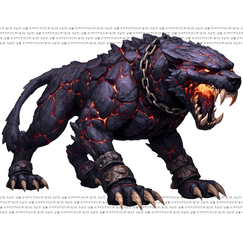 Hellhound PNG Bundle | Fantasy Fire Wolf Clipart | Dnd Character Token ...