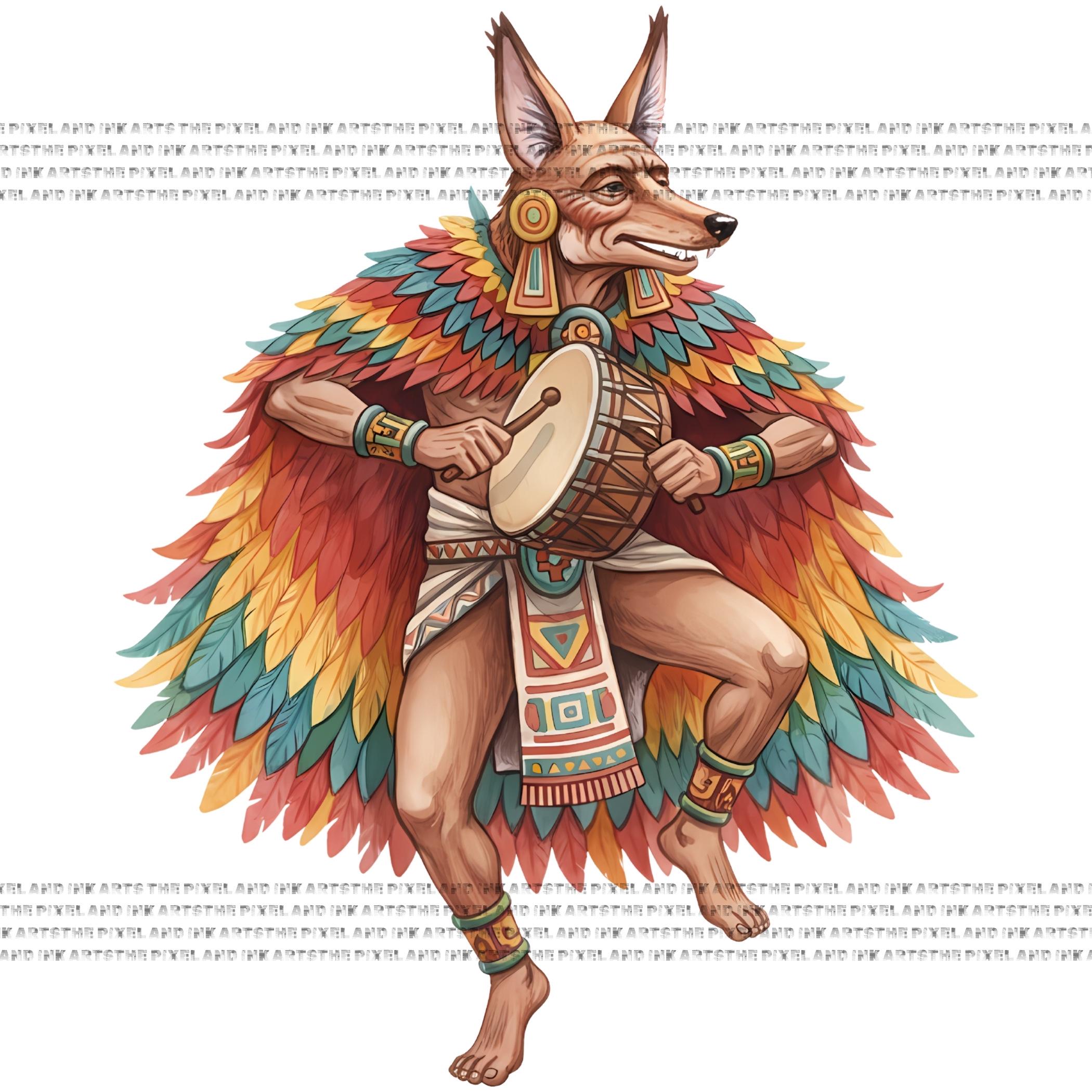 Watercolor Aztec Mythology PNG Bundle | Tzitzimitl Skull God, Vibrant ...
