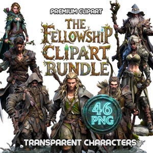 D&D Party Portrait Pack | 46 Character Sheets for Tabletop | Fighter Wizard Rogue Cleric PNG | TTRPG Session Zero Assets