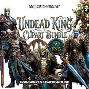 Undead King TTRPG Digital Art Bundle | Dark Fantasy Skelett PNG für und und Dungeon Masters, rpg Maps & NPC Token Pack