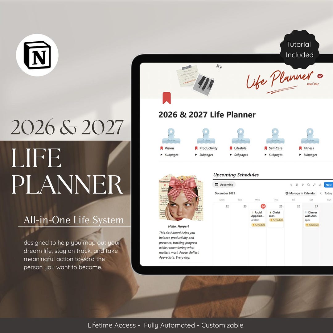 Notion Life Planner 2026 | Goal & Habit Tracker (digital Template) - Etsy