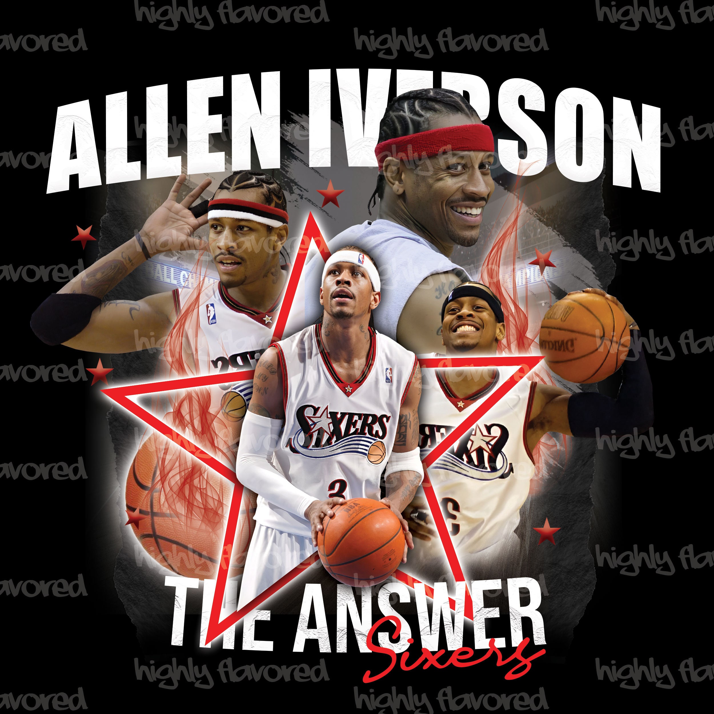 Allen Iverson Digital Download PNG, DTF, Sublimation, DTG - Etsy
