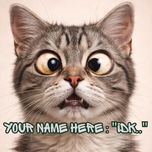 Lucy Funny Meme – Cat Edition | Editable Canva Template | Add Your Name