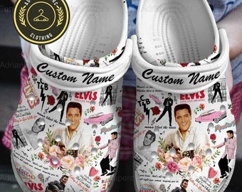 Custom Elvis Presley Shoes, Elvis Presley Sandals, Elvis King Men Sandals, Elvis King Shoes, Rock And Roll Shoes,Elvis Presley Fan Gift