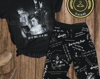 Ensemble pyjama Elvis Presley, t-shirt et pantalon Elvis Presley, t-shirt Elvis Presley, pantalon Elvis Presley, chemise rock n roll, cadeau de fan d'Elvis