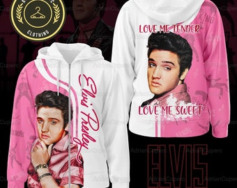 Elvis Presley Hoodie, Elvis Presley Zip Hoodie, Elvis Presley Shirt, Love Me Tender Love Me Sweat Shirt, Rock And Roll Shirt