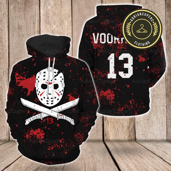 Sweat à capuche Jason Voorhees, sweat à capuche Friday The 13th, chemise Jason Voorhees, sweat à capuche film d'horreur, film d'horreur à capuche, cadeau Halloween pour amateur de cinéma