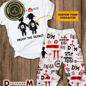 Custom Depeche Mode Pajamas Set, Depeche Mode T-Shirt, Depeche Mode Pants, Rock Music Pajamas, Depeche Mode Merch, DM Tour Gift