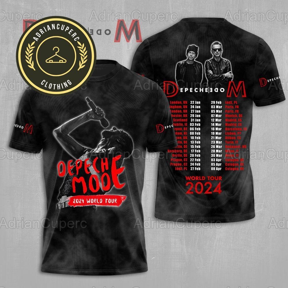 Discover Depeche Mode 2024 Tour 3D Tshirt