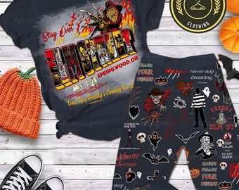 Freddy Krueger Pajamas Set, Freddy Krueger T-Shirt, Pajamas Pants, Nightmare On Elm Street Matching Pajamas Set, Horror Movie Pajamas