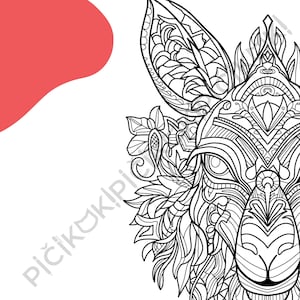 Donkey Mandala Coloring Page · Meditation, Stress Relief, Relaxation, Anxiety Relief · Instant PNG & PDF Download