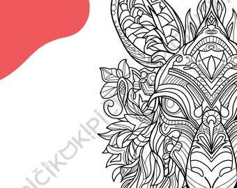 Donkey Mandala Coloring Page · Meditation, Stress Relief, Relaxation, Anxiety Relief · Instant PNG & PDF Download