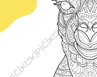 Camel Mandala Coloring Page · Meditation, Stress Relief, Relaxation, Anxiety Relief · Instant PNG & PDF Download