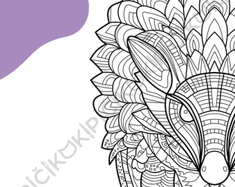 Armadillo Mandala Coloring Page · Meditation, Stress Relief, Relaxation, Anxiety Relief · Instant PNG & PDF Download