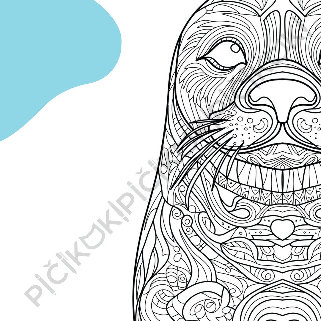 Seal Mandala Coloring Page · Meditation, Stress Relief, Relaxation ...