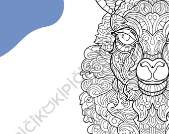 Alpaca Mandala Coloring Page · Meditation, Stress Relief, Relaxation, Anxiety Relief · Instant PNG & PDF Download