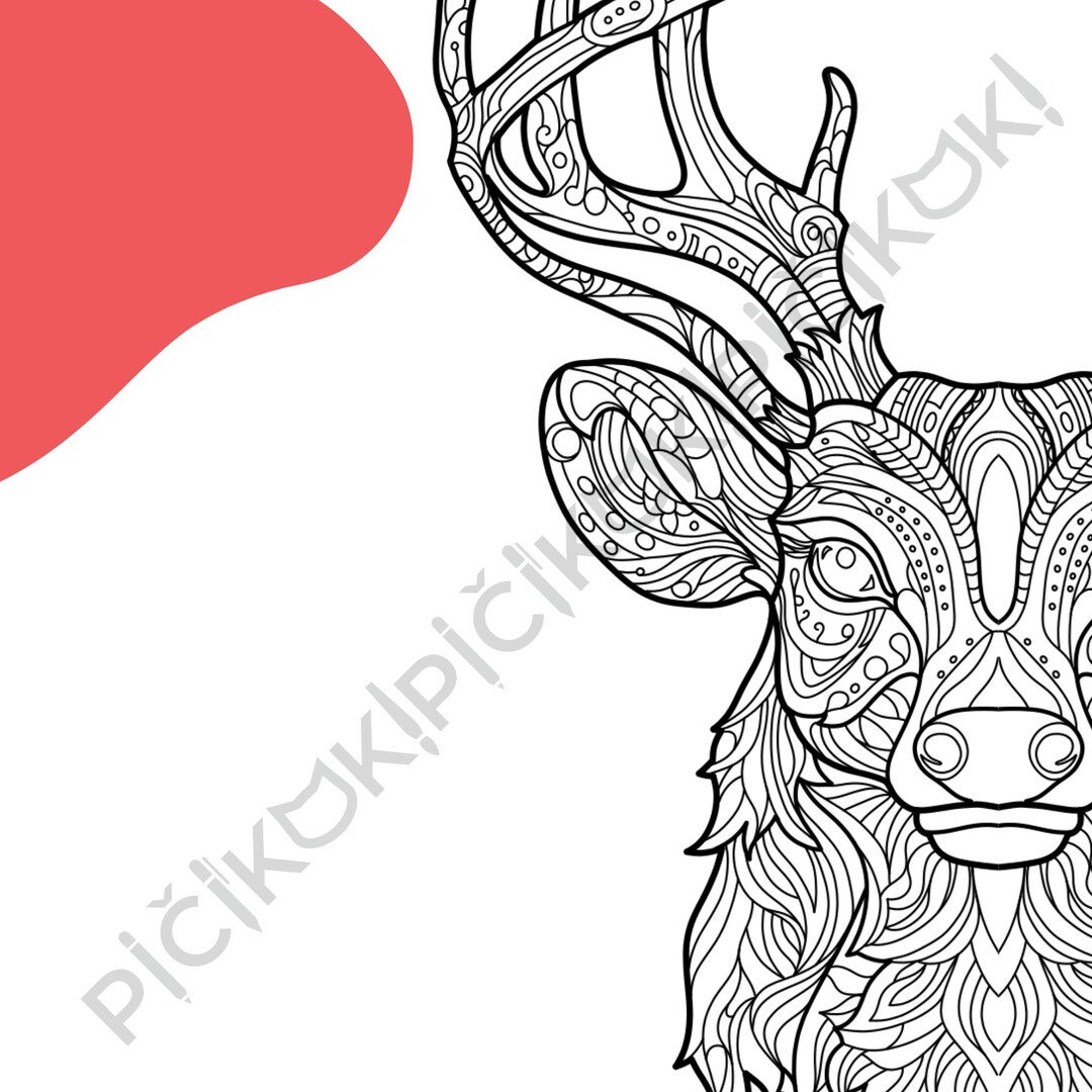 Deer Mandala Coloring Page · Meditation, Stress Relief, Relaxation