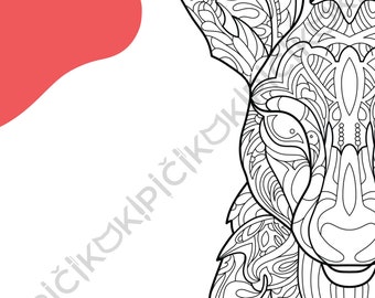 Kangaroo Mandala Coloring Page · Meditation, Stress Relief, Relaxation, Anxiety Relief · Instant PNG & PDF Download