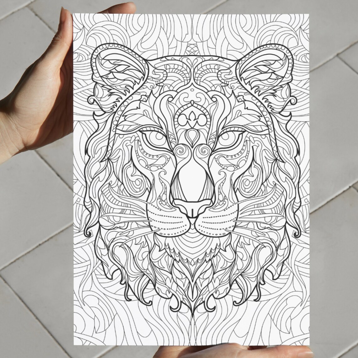 Tiger Mandala Coloring Page · Meditation, Stress Relief, Relaxation ...