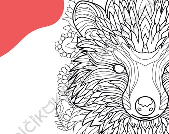 Hedgehog Mandala Coloring Page · Meditation, Stress Relief, Relaxation, Anxiety Relief · Instant PNG & PDF Download