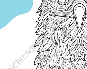 Eagle Mandala Coloring Page · Meditation, Stress Relief, Relaxation, Anxiety Relief · Instant PNG & PDF Download