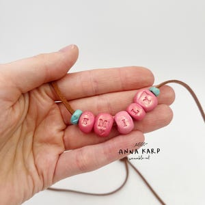 Beads Initial Necklace, Cute and Colorful Personalized Necklace for Girls, Custom Name Jewelry Polymer Clay