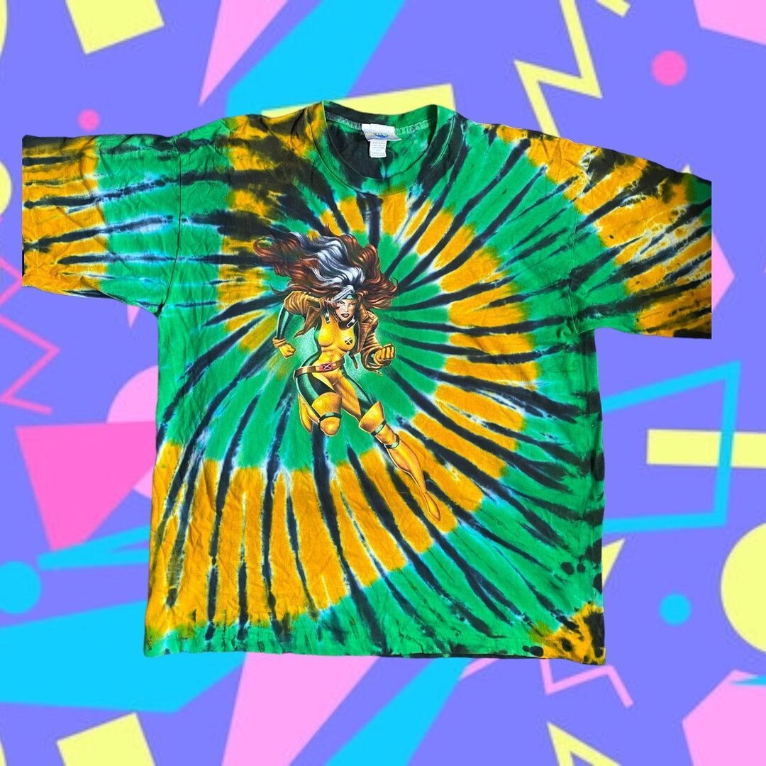Rare 90s Universal Studios Xmen Rogue Tiedye Top Single Etsy