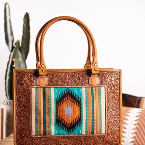 Western Saddle blanket Purse, Hand Tooled Leather Purse, Hair On Purse, Cowhide Purse, Genuine Leather Purse, Western Crossbody Purse