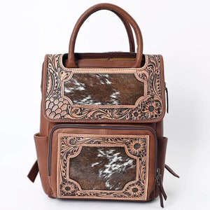 Leather Backpack Women, Leather Backpack Purse, Leather Backpack, Western Purse, Small Leather Backpack, Cowhide Backpack, Cowhide Purse