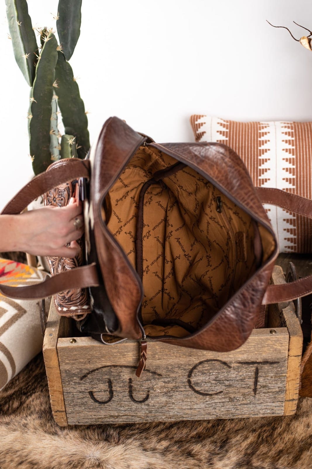 Cowhide Leather Backpack, Western Tooled Purse, Handbag - Etsy display picture 2