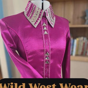Women&#39;s western pink show shirt with matching saddle pad Western Pleasure show shirt Women Rail show shirt custom Rodeo Queen shirt