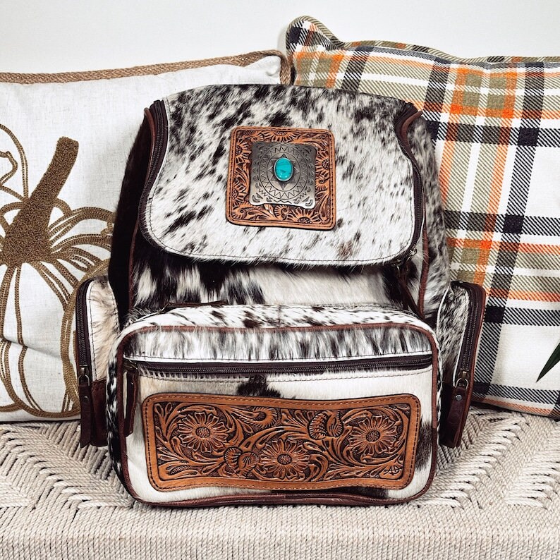 Women Backpack Cowhide Leather Backpacks Casual