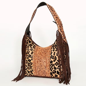 Western Purse, Cowhide Purse, Western Tote Bag, Hand Tooled Leather Purse, Genuine Cowhide Leather Purse, Concealed Carry Purse