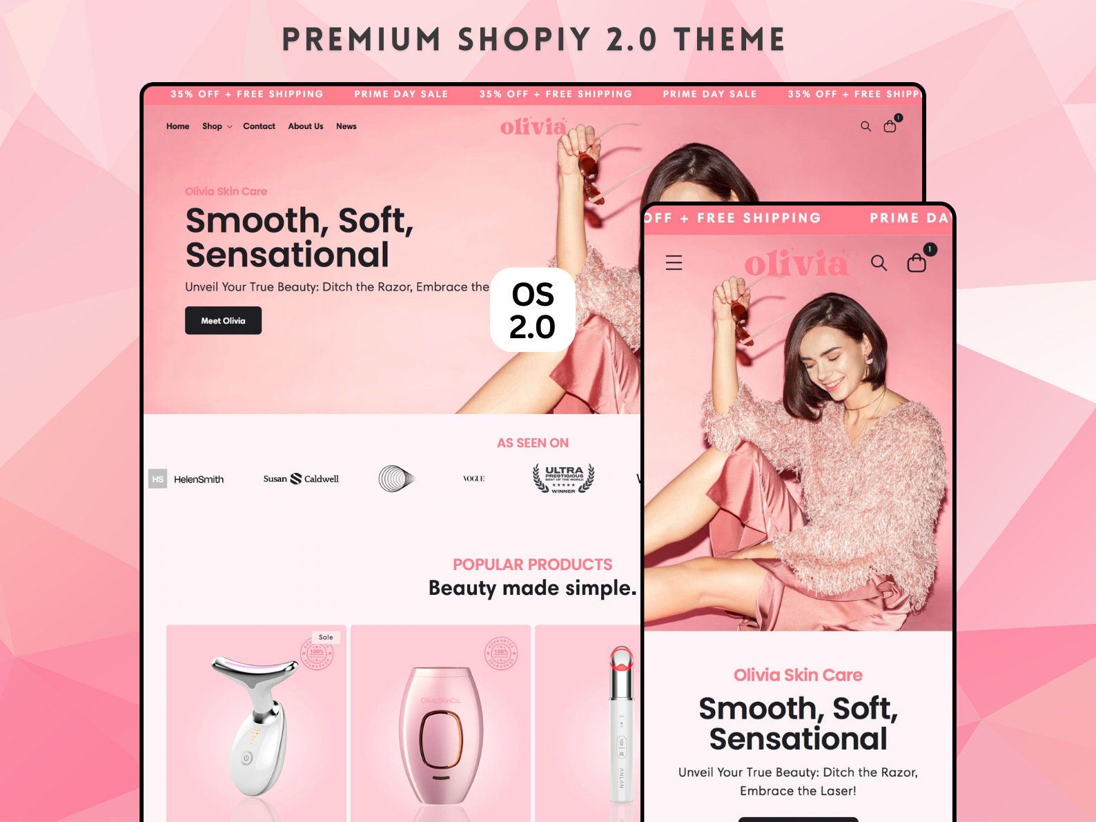 Tema Olivia Shopify 2.0: Modelo de site de boutique minimalista