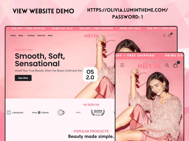 Olivia theme by lumin themes. demo image