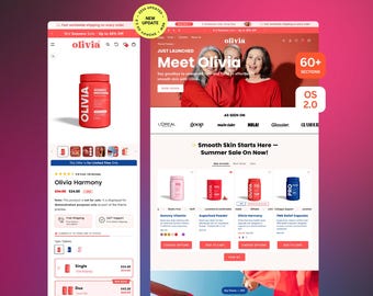 Tema Olivia para Shopify 2.0: Plantilla minimalista para sitios web de boutiques.
