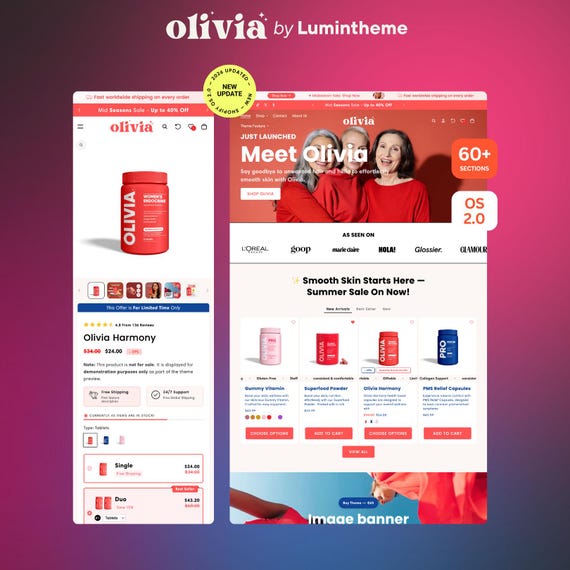 Olivia Shopify 2.0 Theme: Minimal Boutique Website Template