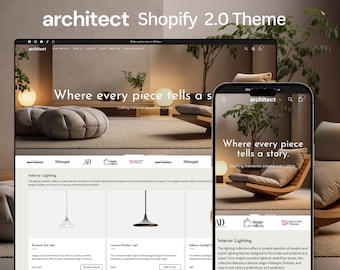 Architect Shopify Theme, Minimal Shopify Website, Shopify 2.0 theme template, Website Design, Premium Theme, Landing Page Design, Furniture