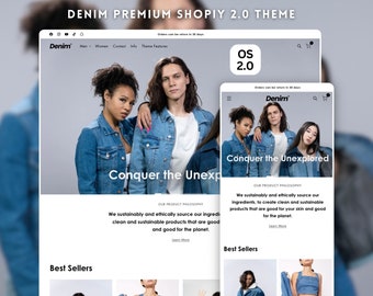 Denim Shopify Theme, Minimal Shopify Website, Shopify 2.0 theme template, Website Design, Premium Shopify Theme, Landing Page Design