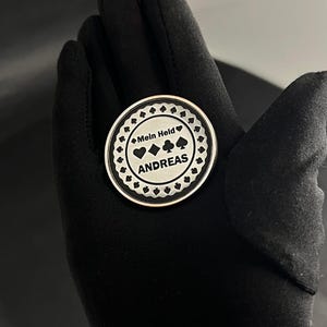 Gravierter Pokerchip - Personalisierter Pokerchip - Personalisierter Kartenschutz, personalisiertes Geschenk - Gravierter Metallchip