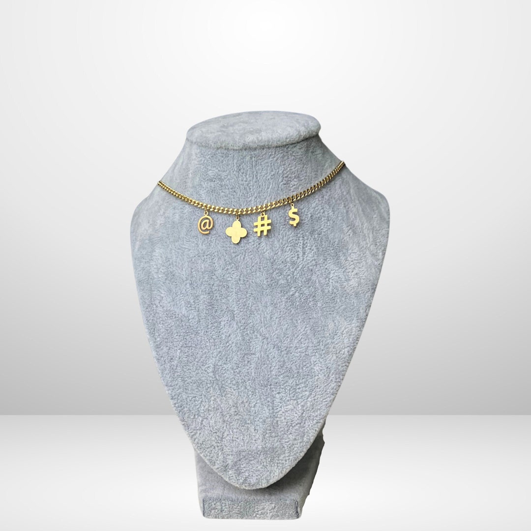 Multi Necklace 18K Gold Plated Symbol Pendants Necklace With Several