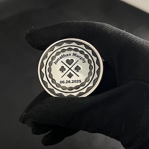 Gravierter Pokerchip - Personalisierter Pokerchip - Personalisierter Kartenschutz, personalisiertes Geschenk - Gravierter Metallchip