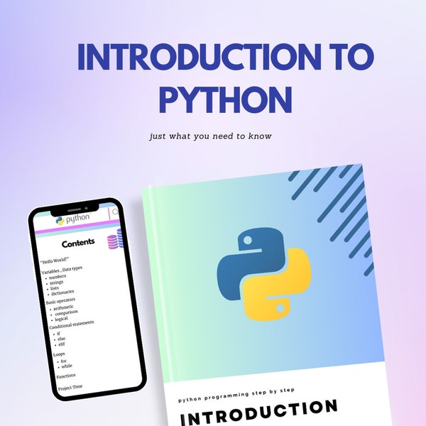 Introduction à Python E-Book + Projets | Guides de programmation Python | Programmation | Téléchargement numérique PDF | 29 pages |