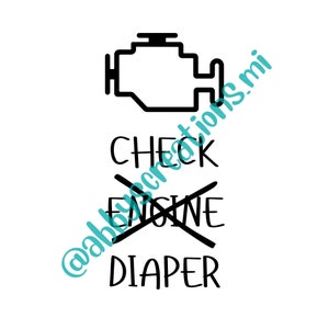 Check Engine Light Diaper SVG
