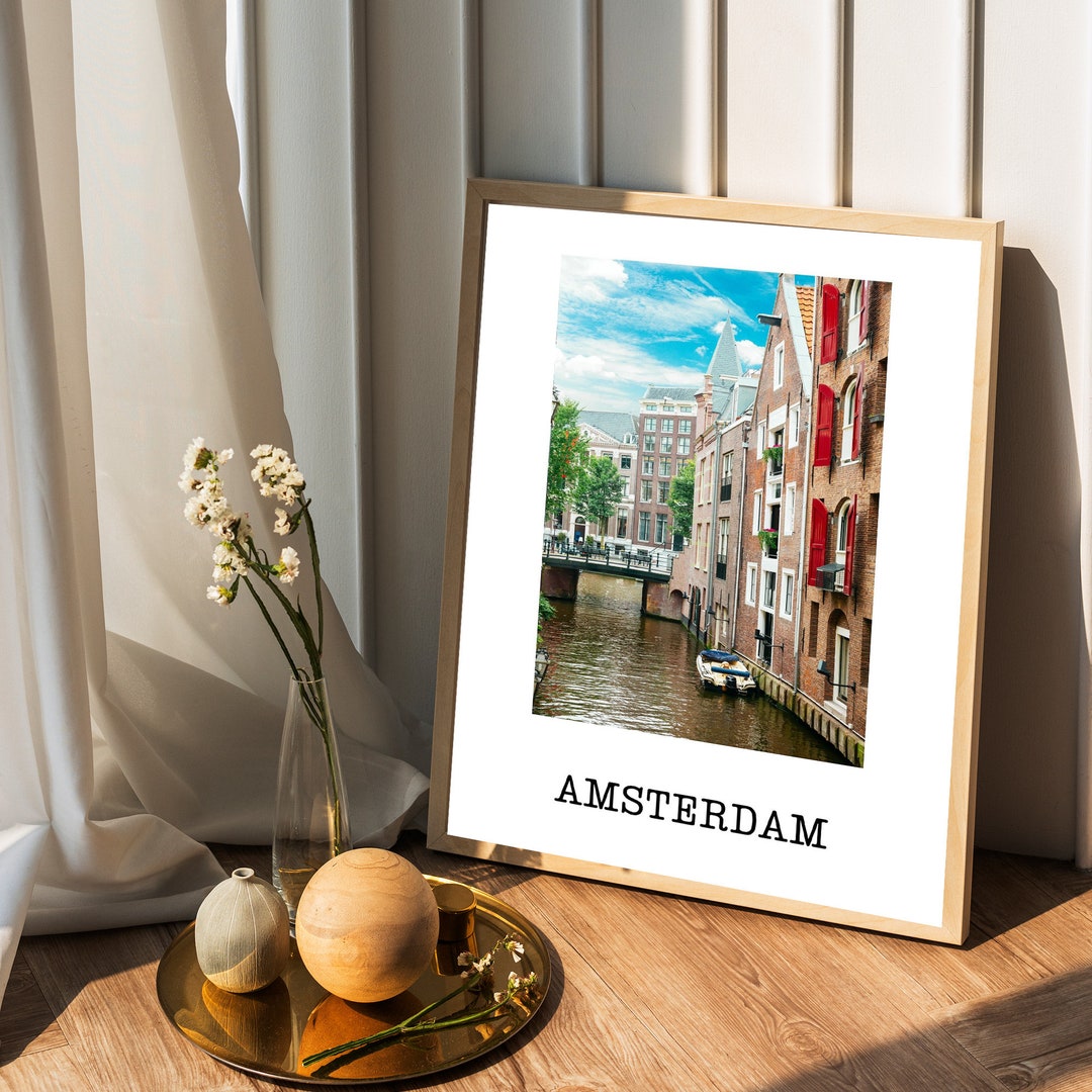 Amsterdam Canal Traditional Travel Print Wall Art Etsy