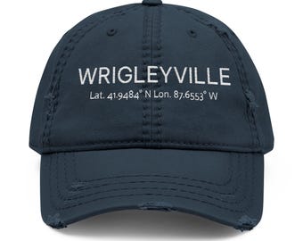 Embroidered Wrigleyville Coordinates Dad Hat: Chicago Baseball Cap