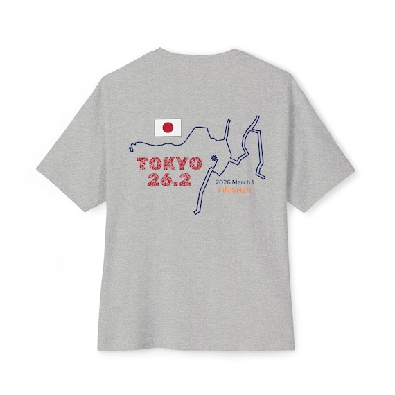 Tokyo 2026 Marathon Finisher T-shirt, Unisex Boxy Tee, Japan