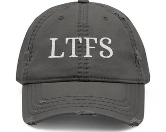 Embroidered Distressed Dad Hat: LTFS Trendy Baseball Cap